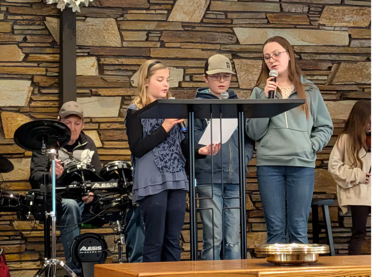 Young musicians leading worship together